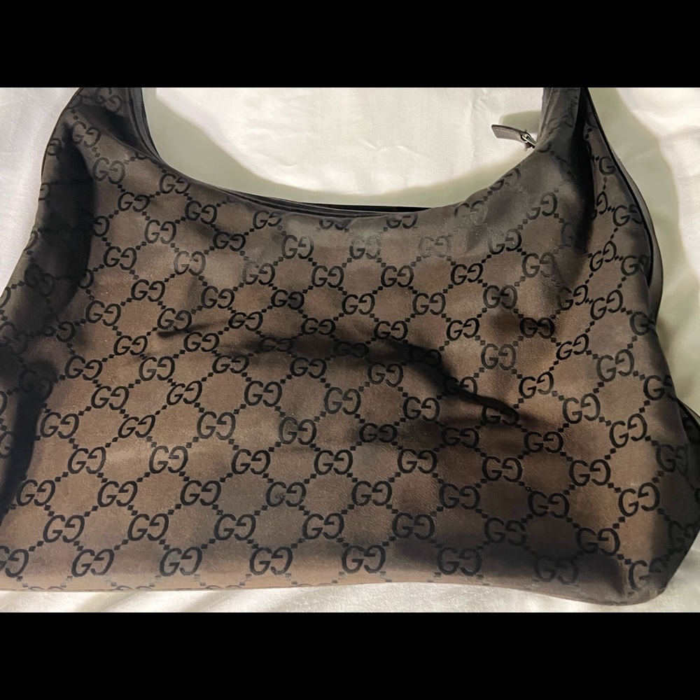 Authentic Gucci Brown Monogram Large Shoulder Bag - image 8